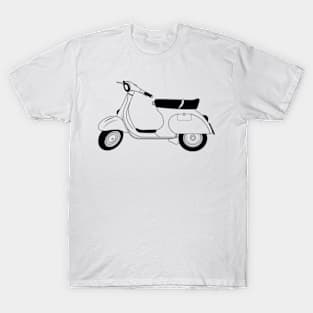 Vespa 125 Primavera Black Outline T-Shirt